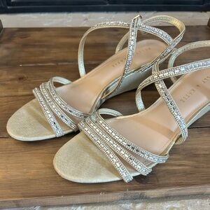 Champaign Strappy Sandals with Rhinestones